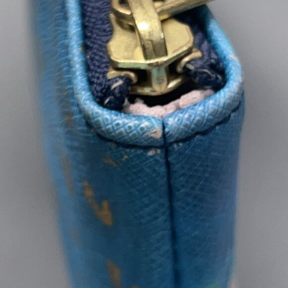 Anthropologie Nikki Cade Studio World Map Clutch Purse Blue Graphic Print Zip - Picture 11 of 14